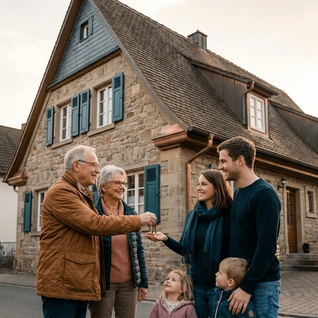 Schlüsselübergabe nach erfolgreichem Immobilienverkauf